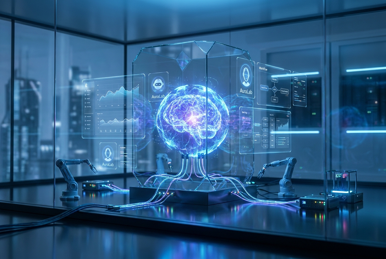 AuraLab AI Neural Core 3D Visualization
