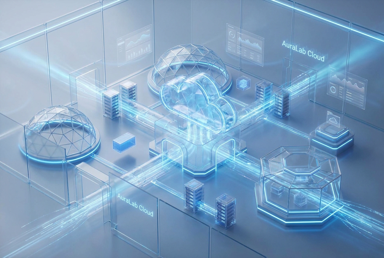 AuraLab Cloud Infrastructure 3D Visualization